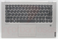 Teclado Lenovo C340-14API Sem Backlight Com Top Cover Com Finger Print SILVER
