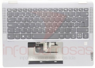 Teclado Lenovo IdeaPad Flex 5 14ABR8 Com Fingerprint Com Backlight Com Topcover Silver