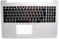 Teclado Asus X553MA D553MA R515MA F553MA Com Top Cover BRANCO