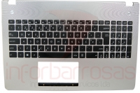 Teclado Asus N56VZ Com Backlight Com Top Cover SILVER