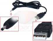 Cabo carregador USB para 2.5mm x 0.8mm