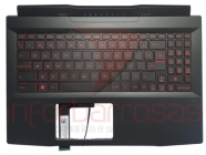 Teclado MSI KATANA GF66 12UE-204XPT Black com Backlight Red com Topcover Black ESPANHOL